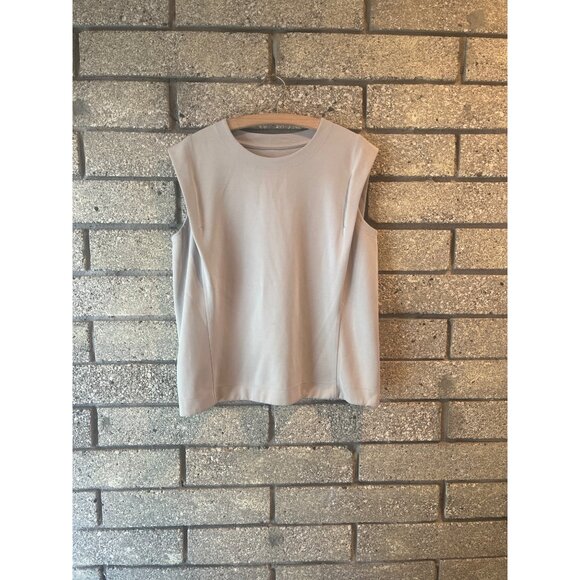 Athleta Womens Beige Sleeveless Top Medium Performance Stretch Fabric - Picture 1 of 6